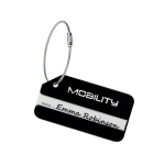 Etiqueta de equipaje de aluminio ultrarresistente y ligera color negro