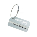 Etiqueta de equipaje de aluminio ultrarresistente y ligera color plateado