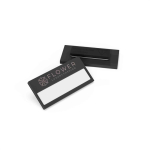 Identificador magnético reutilizable para eventos y congresos color negro