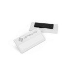 Identificador magnético reutilizable para eventos y congresos color blanco