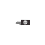 Pin metálico rectangular pequeño acabado brillante y cierre mariposa color plateado