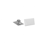 Pin metálico rectangular pequeño acabado brillante y cierre mariposa