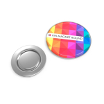 Pin metálico promocional para ropa con cierre magnético redondo color plateado