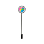 Pin de solapa metálico redondo para congresos y eventos corporativos color plateado