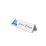 Placa identificativa para escritorio de pizarra blanca fabricada en UE color blanco