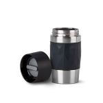 Vaso take away térmico de acero inoxidable antifugas compacta color negro