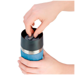 Vaso take away térmico de acero inoxidable antifugas compacta color azul