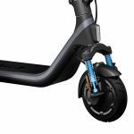 Patinete eléctrico plegable con suspensión delantera y doble freno color negro