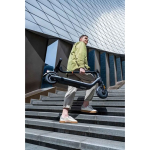 Patinete eléctrico plegable con suspensión delantera y doble freno color negro