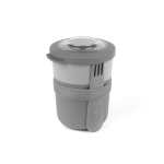 Fiambrera hermética de plástico con cubiertos 2 en 1 fabricada en UE color gris