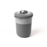 Fiambrera hermética de plástico con cubiertos 2 en 1 fabricada en UE color gris