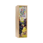 Caja para vino de madera pequeña fabricada en UE con tapa deslizante color madera