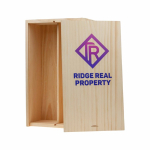 Caja para vino de madera pequeña fabricada en UE con tapa deslizante
