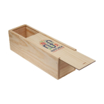 Caja para vino doble de madera fabricada en UE con tapa deslizante