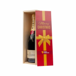 Caja para vino doble de madera fabricada en UE con tapa deslizante