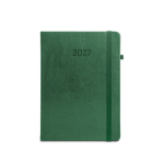 Agenda de cuero sintético con portaboli y planificación semanal B5 color verde oscuro primera vista
