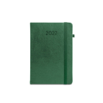 Agenda con cubierta en piel sintética y vista diaria A5 color verde oscuro primera vista