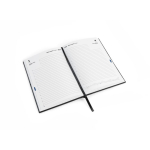 Agenda ecológica con dos bolsillos exteriores y marcador de cinta A5 color gris tercera vista