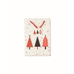 Bolsa de regalo de papel con temática de Navidad tamaño pequeño color blanco tercera vista