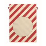 Bolsa de regalo navideña con cierre de cuerdas grande 50x70cm color rojo segunda vista