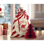 Bolsa de regalo navideña con cierre de cuerdas grande 50x70cm color rojo segunda vista bodegón 2