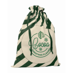 Bolsa de regalo navideña con cierre de cuerdas grande 50x70cm color verde vista principal