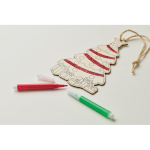 Adorno colgante de Navidad en forma de árbol de madera para colorear color madera vista fotografía octava vista