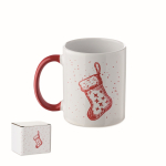 Taza de cerámica con diseño navideño y asa a juego 300ml color rojo cuarta vista