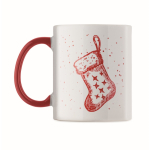 Taza de cerámica con diseño navideño y asa a juego 300ml color rojo cuarta vista