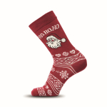 Par de calcetines estilo navideño con etiqueta para personalizar color burdeos segunda vista