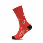 Par de calcetines estilo navideño con etiqueta para personalizar color rojo septima vista
