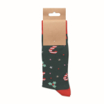 Par de calcetines estilo navideño con etiqueta para personalizar color verde quinta vista