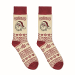 Par de calcetines estilo navideño con etiqueta para personalizar color beige