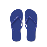 Chanclas personalizadas de plástico para la playa unicolor color azul vista de impresión