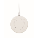 Cargador inalámbrico de teléfono hecho de algodón y corcho 15W color blanco septima vista