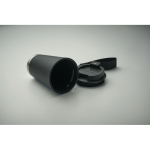Vaso de doble pared para llevar con correa de RPET 300ml color negro