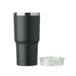 Vaso de acero inoxidable con tapa con orificio deslizante 500ml color negro sexta vista