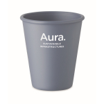 Vaso reutilizable de una sola pared hecho de maíz 200ml color negro mate vista principal