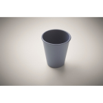 Vaso reutilizable de una sola pared hecho de maíz 200ml color azul grisáceo vista fotografía segunda vista