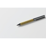 Bolígrafo giratorio hecho de materiales reciclados tinta azul color verde vista fotografía quinta vista