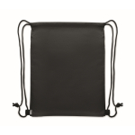 Mochila de cuerdas de RPET y PU con un bolsillo frontal color verde oscuro tercera vista