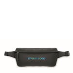 Riñonera de RPET y PU ajustable con un compartimiento general color negro vista de impresión