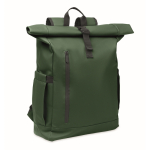 Mochila de cierre roll-top para portátil con correa para trolley 15'' color verde oscuro