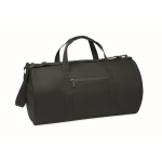 Bolsa de viaje de poliéster y PU con compartimientos laterales color negro