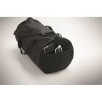 Bolsa de viaje de poliéster y PU con compartimientos laterales color negro vista fotografía tercera vista