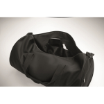 Bolsa de viaje de poliéster y PU con compartimientos laterales color negro vista fotografía sexta vista