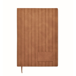 Libreta de tapa suave de cuero sintético ahumado A5 hojas a rayas color marrón