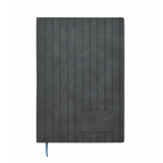 Libreta de tapa suave de cuero sintético ahumado A5 hojas a rayas color azul