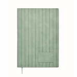 Libreta de tapa suave de cuero sintético ahumado A5 hojas a rayas color verde menta