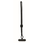 Pulsera de RPET ajustable para el móvil con una longitud de 25cm color negro segunda vista